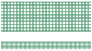 Green Gingham Straight Bulletin Board Borders
