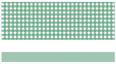 Green Gingham Straight Bulletin Board Borders