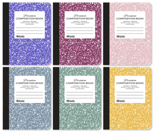 1 College Ruled Premium Morandi Color Marble Composition Book 100 Ct.