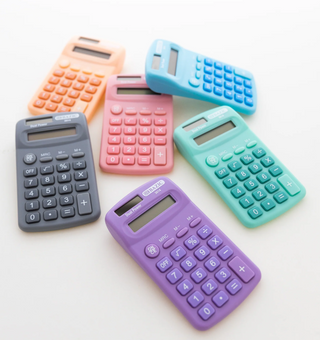 1 Pastel Color 8-Digit Dual Power Pocket Size Calculator