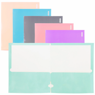 1 Glossy Laminated Pastel Color 2-Pockets Portfolios