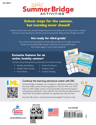 Summer Bridge Activities Workbook Grade 2-3 Paperback