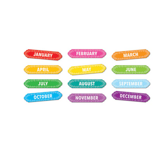 Die-Cut Magnets, Chalk Loops Months of the Year