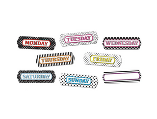 Die-Cut Magnets, B&W Designs Days of the Week