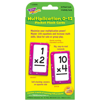 Multiplication 0-12 Flash Cards