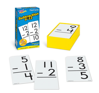 Subtraction 0-12 Flash Cards
