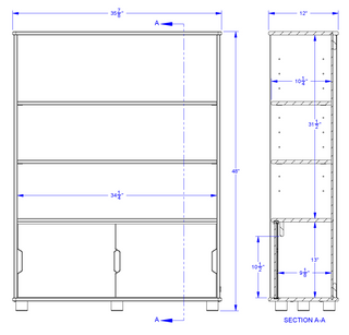 TrueModern Three-Shelf Bookcase