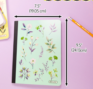 1 College Ruled 100 Ct. Floral Composition Book