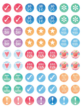 Watercolor Planner Mini Stickers