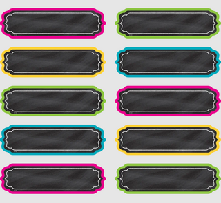 Chalkboard Brights Labels