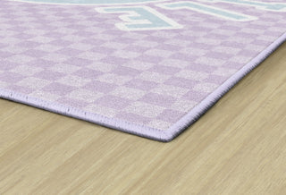Smiley On Lavender Checkerboard Rug By Schoolgirl Style
