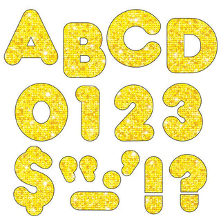 Yellow Sparkle 4-Inch Casual Uppercase Ready Letters
