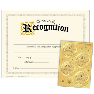 Recognition (Excellence Seals) Certificates & Award Seals Combo Pack