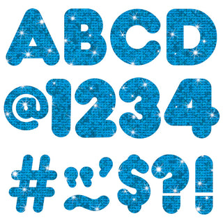 Blue Sparkle 4-Inch Casual Uppercase Ready Letters