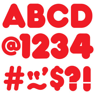 Red 4-Inch Casual Uppercase Ready Letters