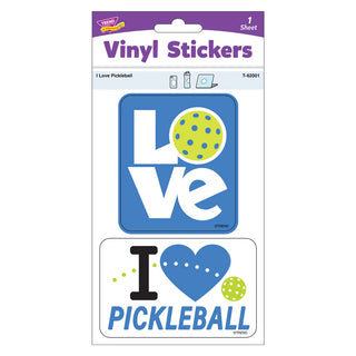 I Love Pickleball Vinyl Stickers