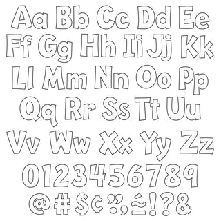White 4-Inch Playful Uppercase/Lowercase Combo Pack (English/Spanish) Ready Letters®
