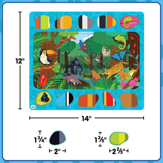 Wiggle Brain Tray Puzzles: Wildlife in Focus — size guide