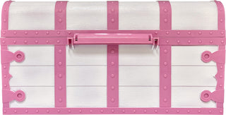 Pink and White Treasure Chest with Lock and Key