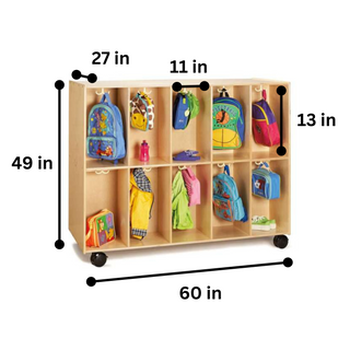 Jonti-Craft 20 Section Mobile Backpack Cubbie