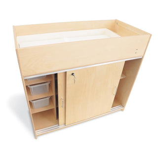 WB0688 - EZ Clean Birch Changing Cabinet w/Trays
