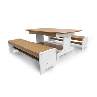 WB2910 outdoorED™ Table and Two Benches Set_silhouette angle view