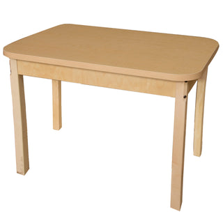 24x48 Rectangle HPL Table with Hardwood Legs 24 inch