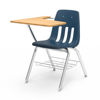 9000 Series Chair Desk Tablet Arm Top - 18" with Book Rack - Navy