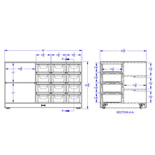 Jonti-Craft Mobile Storage Island - with Colored Trays