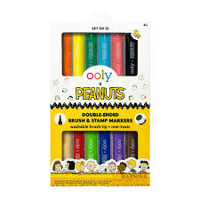 PEANUTS: DOUBLE ENDED BRUSH & STAMP MARKERS