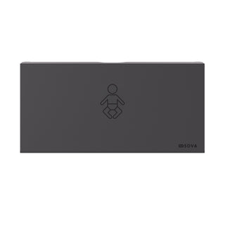 Aura Horizontal Frameless Surface Mount Baby Changing Station - Full Black Stainless Steel Wrap