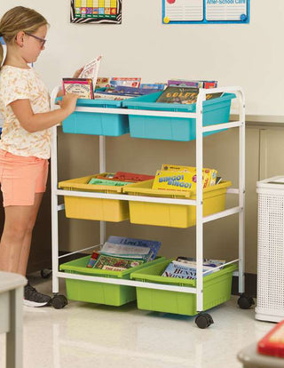 Small Book Browser Cart in classroom (BB008-6-VC)