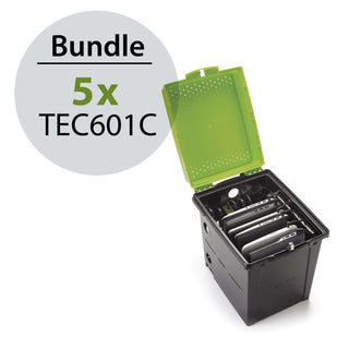 Bundle 4: Original Tech Tub Standard (TEC601C-5) Includes five Original Tech Tub Standard that hold six devices each but does not include surface mounting hardware.