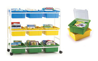 Classic tub combo with lids (BB005-9-L) includes 3 Large Divided Tubs and 6 Large Open Tubs