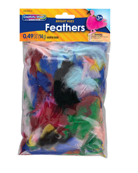 All Purpose Craft Feathers - Assorted Neon Colors - 14 grams