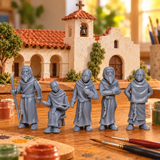 Paint-Your-Own California Mission Monks – Set of 5