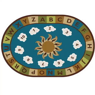 Sunny Day Learn & Play Rug Nature's Colors 4' x 6' Oval