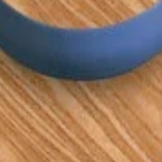 Virco activity table - Medium Oak top with Blueberry banding