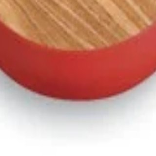 Virco activity table - Medium Oak top with Red banding