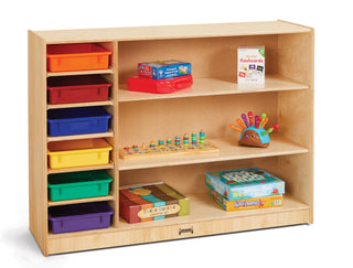 Jonti-Craft¨ Adjustable Combo Mobile Straight-Shelf - with colored Paper-Trays
