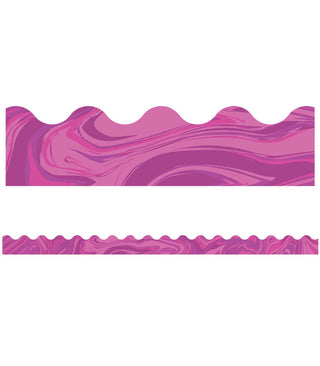 Pink Marble Scalloped Bulletin Board Borders(DISC)