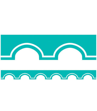 Turquoise and White Awning Scalloped Borders(DISC)
