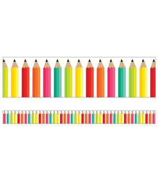 Black, White & Stylish Brights Pencils Straight Borders(C)