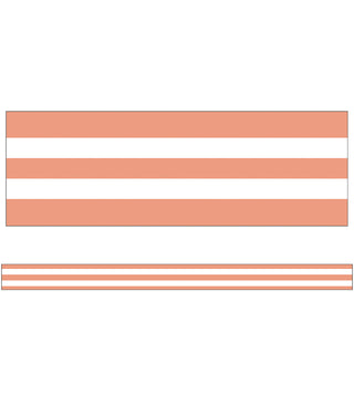 Simply Stylish Coral & White Stripes Straight Borders(DISC)