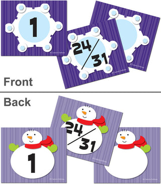 Snowflake/Snowman Calendar Cover-up Cutouts