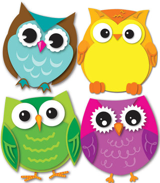 Colorful Owls Mini Cutouts
