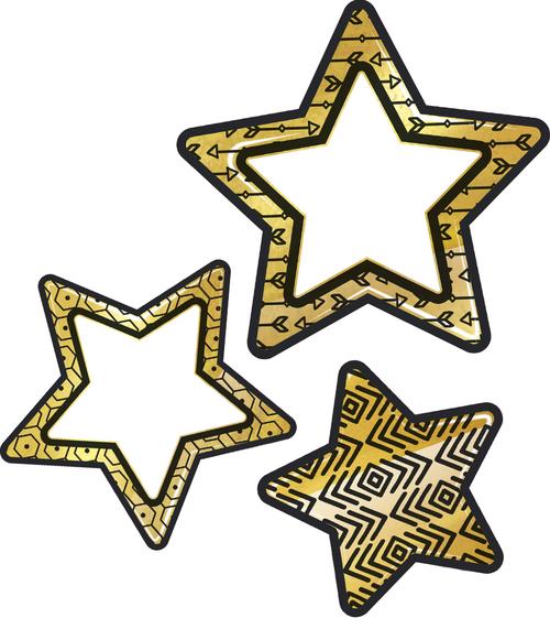 Carson Dellosa Solid Silver Glitter Stars Cut-Outs