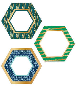 Hexagons with Gold Foil Cut-Outs(DISC)