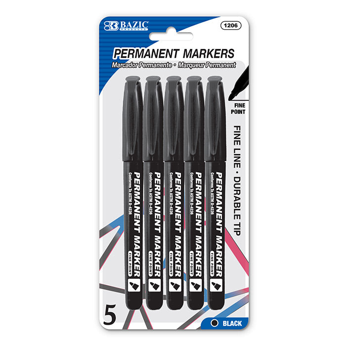 Bazic Dry Erase Whiteboard Marker, Assorted Colors - 6 pack