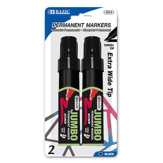 BAZIC 8 mm Jumbo Chisel Tip Permanent Markers (2/Pack)